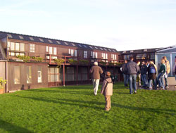 The contingent visiting the lofts of André Vermote.